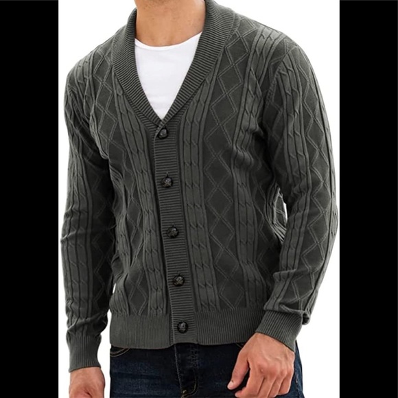 Other - New Mens Cardigan Shawl Collar Sweater Multiple Sizes